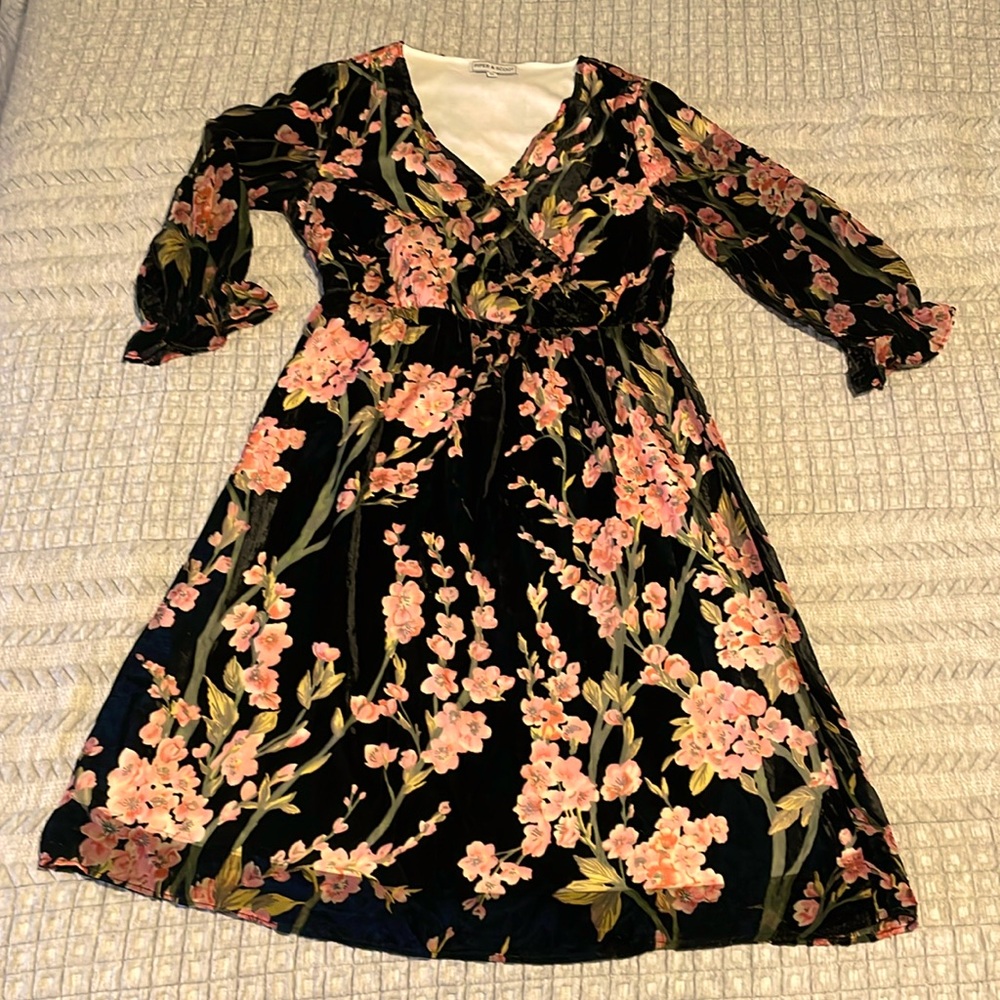 Piper & Scoot burnout velvet floral dress